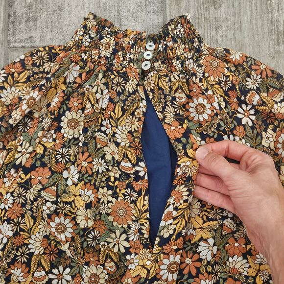 Lost + Wander Dress Womens Size XS Flower Power Mini Mock Neck Balloon Sleeve - Picture 12 of 16